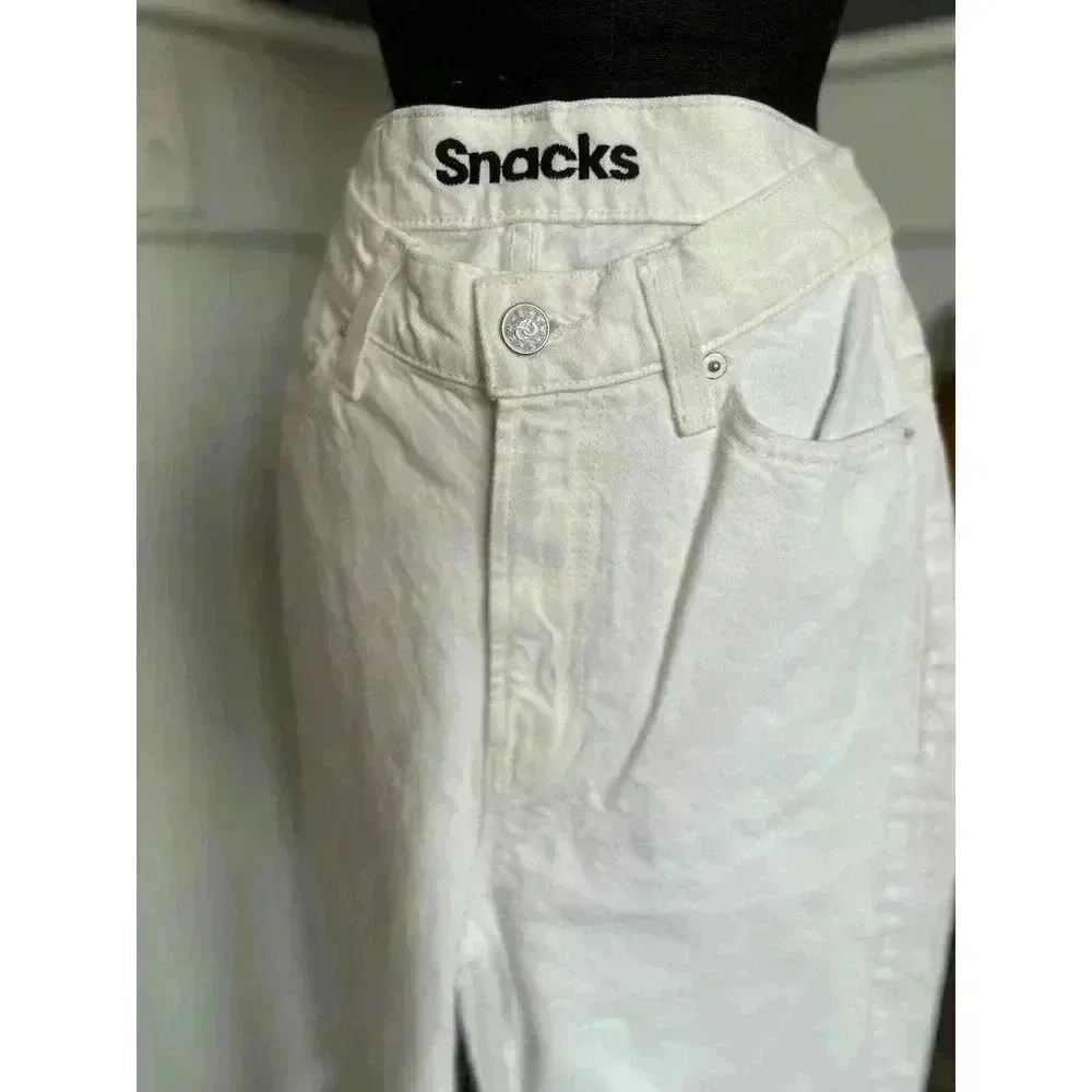 Mother SNACKS! HIGH WAISTED TWIZZY SKIMP STICKY RICE Straight Leg Jeans NWOT - Picture 4 of 8